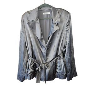 Marina Rinaldi jacket silk with waist tie size 22